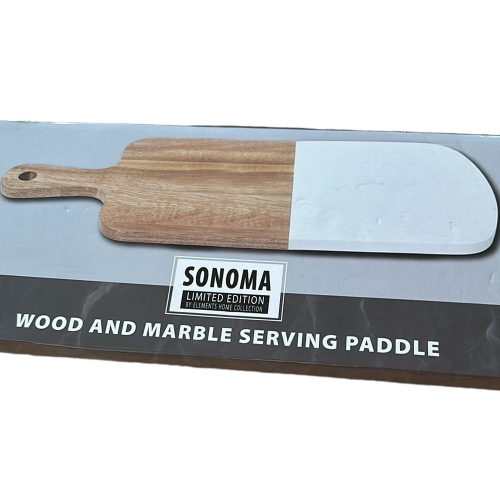 NWT Sonoma Wood And Marble Serving Board